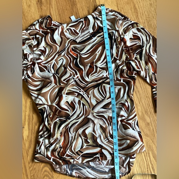 🧸 Brown Tones Blouse Graphic Print Sz Lg Fashion Bug EUC - Picture 6 of 16